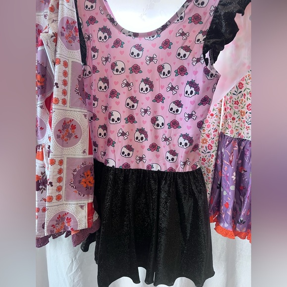Cheeky Plum Halloween Skull Leo girls 7/8 t - Picture 2 of 2